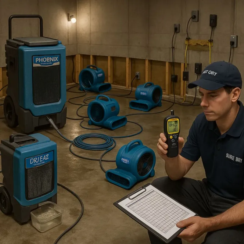 Structural Drying and Dehumidification process in Day Valley, CA
